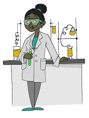 Bhadra Basepair, standing in front of a biochemistry lab bench